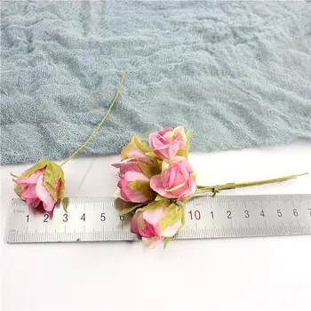 60pcs/Mākslīgās rožu zīda ziedu Eiropas pušķi, viltus ziedu mazo bud rosewedding un ģimenes partijas apdare