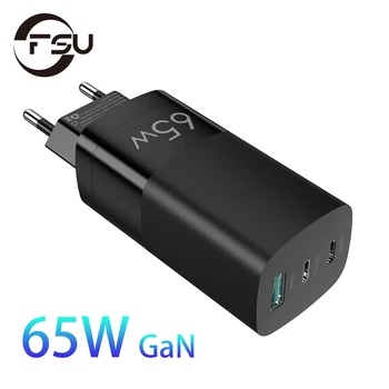 65W GaN USB Fast Charger Ātri Uzlādēt 3.0 iPhone 11 PD 3.0 ASV Plug Atbalsta FCP AFC SCP QC 3.0 Samsung S10 Xiaomi ES Plug