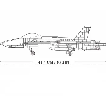 682Pcs Militāro F/A-18 Strike Fighter Bloķēt MŪS Hornet lidmašīnas Modeli Mūsdienu Kara Ēka, Ķieģeļu Rotaļlietas Bērniem