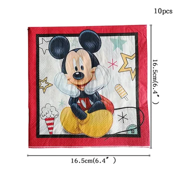 68pcs piemērots 12 cilvēki, Mickey Mouse puse sarkanā Mickey puse galda piederumu komplekts bērniem dzimšanas dienas ballīti piegādes apdare