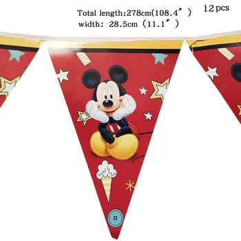 68pcs piemērots 12 cilvēki, Mickey Mouse puse sarkanā Mickey puse galda piederumu komplekts bērniem dzimšanas dienas ballīti piegādes apdare