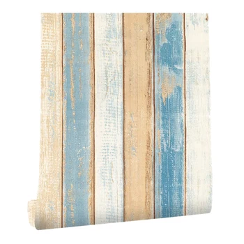 6M Vinila 3D Vidusjūras Koksnes Graudu Papīrs pašlīmējošās Tapetes, Mēbeles, Sienas Uzlīmes
