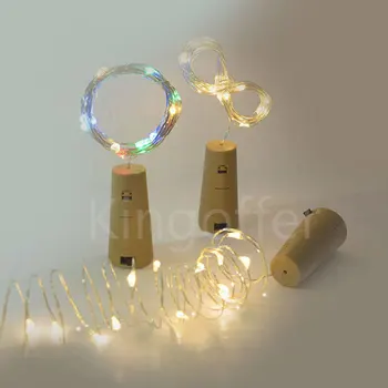 6PCS/Daudz 2m 20LED Sudraba Stieples Pasaku Vainags Pudeles Aizbāzni LED String Gaismas Kāzu Ziemassvētku un Jaunā Gada Svētku Dekorēšana Ziemassvētki