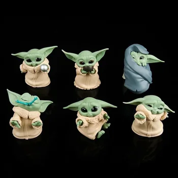 6Pcs Star Wars Bērnu Yoda Rīcības Attēls Rotaļlietu Mini 5-6cm Yoda Bērnu Rīcības Rotaļlietas Yoda Figuras Karstā Bērniem, Rotaļlietas, Dāvanas,
