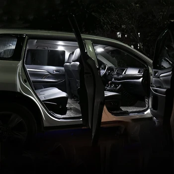 6pcs Balts Bez Kļūdām Spuldzes LED Auto Interjera Lasīšanas Gaismas Komplekts Jeep Compass 2th 2017 2018 2019 Dome Lasīšanas Gaismas Bagāžnieka Lampas