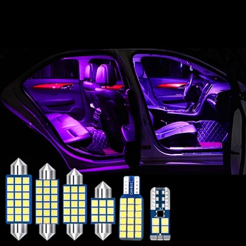 6pcs Balts Bez Kļūdām Spuldzes LED Auto Interjera Lasīšanas Gaismas Komplekts Jeep Compass 2017 2018 2019 Dome Lasīšanas Gaismas Bagāžnieka Lampas