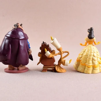 6pcs Disney cartoon Skaistums un Zvērs Darbība Attēls Modelis Anime Mini Apdare Kolekcija Statuetes Rotaļlietas, Dāvanas bērniem