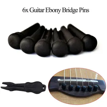 6pcs Ebony Akustiskā Ģitāra Bridge Pins Melnā Ģitāra Spiediena String Nagus Pin Ģitāra Daļas+Pins airētājs pats par sevi
