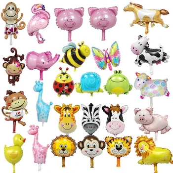 6pcs Mini Dzīvnieku Folija Baloni Dzimšanas dienas svinības Rotājumus Bērniem Okeāna Zivju Bumbiņas, Piepūšamās Rotaļlietas, Bērnu Dušas Dzīvnieku Puse balonu