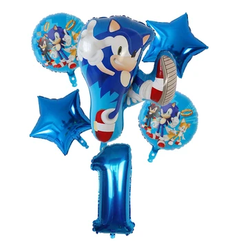 6pcs Sega, Sonic Ezis Baloni Super Varonis 30inch Numuru Folijas gaisa Balons, Zēns, Meitene Brithday Puse dekori bērniem, rotaļlietas, baloni,
