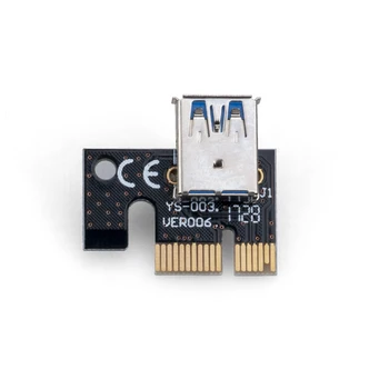 6pcs USB 3.0 PCI-E pcie Stāvvadu Express 1X 4x 8x 16x Extender Stāvvadu Adaptera Karti 15pin SATA Vīrietis, lai 4pin Barošanas Kabelis райзер