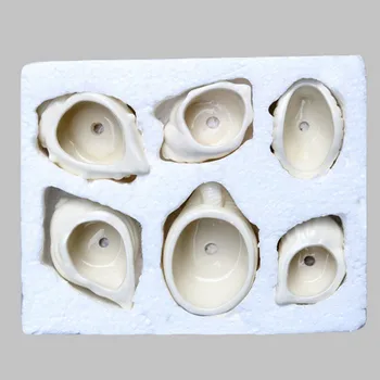 6pcs/komplekts Mini Balts Mazo puķu pods čaulas Formas Keramikas Sukulentu Podu Turētājs Pasaku Dārzā Kaktusu Puķu Podi, Pods Mājās