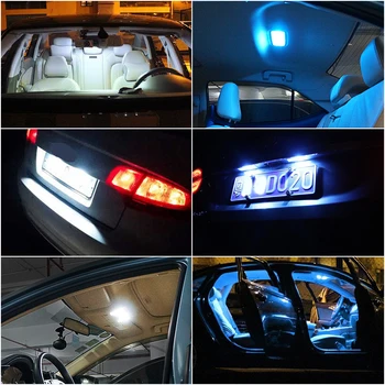 6x W5W T10 LED Spuldzes Auto salona Apgaismojuma numura zīme Bagāžnieka Lampas Volkswagen Passat B7 CC B6 Touareg Touran Polo, Bora Tiguan