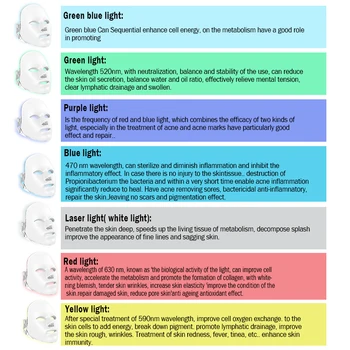 7 Krāsas LED Sejas Maskas Skropstu tušas Sejas Ādas Kopšanas Estētika Atjaunošanos, Grumbu, Pinnes Noņemšanas Sejas Skaistumu Instruments