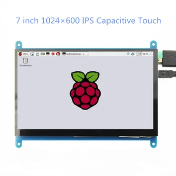 7 collu 1024*600 IPS Capacitive Touch Panel, TFT LCD Modulis Ekrāna Aveņu Pi 3 B+/4b