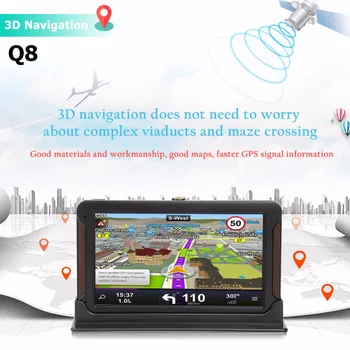 7 collu HD Auto GPS Navigācija FM 128M+8GB Kapacitīvais Ekrāns Automašīnu Transportlīdzekļa Truck GPS Eiropā, Krievijā, ASV ĀS 2018 Bezmaksas Kartes WinCE 6.0