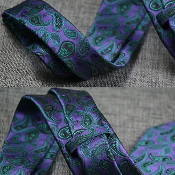 7CM Žakarda Audumi Mens Saites Ziedu Paisley Formālu Kleita gravata corbatas Kāzu Uzņēmējdarbības Zeķubikses Classic kaklasaites Vīriešiem