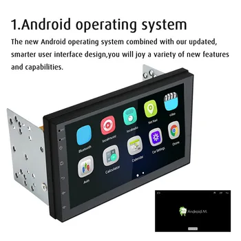 7inch Auto Radio 2Din Android 8.0 1+16.G Multimediju Atskaņotājs, GPS, WIFI, Bluetooth Atskaņotājs ar Atpakaļskata Kamera Toyota par Volkswagen
