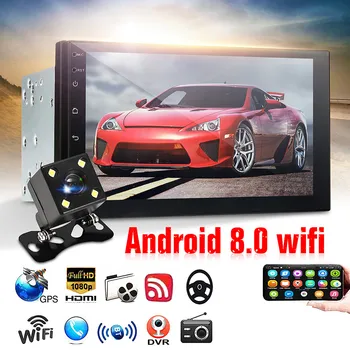 7inch Auto Radio 2Din Android 8.0 1+16.G Multimediju Atskaņotājs, GPS, WIFI, Bluetooth Atskaņotājs ar Atpakaļskata Kamera Toyota par Volkswagen