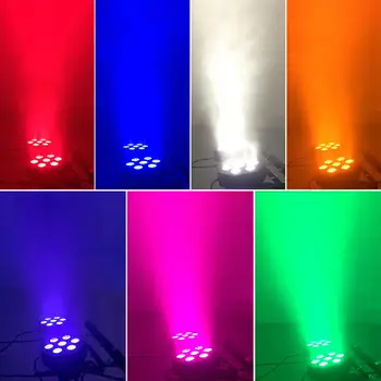7x18W LED Par Gaismu RGBWA UV 6in1 Dzīvoklis Par Led Dmx512 Disko Gaismas Profesionālās Skatuves Dj Iekārtas