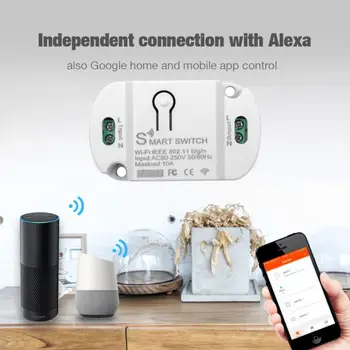 8/1 gab tuya smart switch atbalstu, alexa, google viedās dzīves app tālvadības 10A, wifi, bluetooth bezvadu gaismas slēdzi modulis