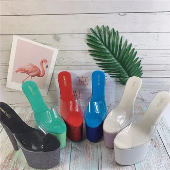 8 collas, var pielāgot krāsu seksīgi spīdīgu ūdensizturīgs platforma, soma papēža, duncis kurpes 20cm pole dejas modelis posmā tupele