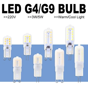 8PCS G9 LED Spuldze 5W 3W Bombillas LED G4 Aptumšojami LED Lampa 220V Kukurūzas Spuldzes Lustras Gaismas 2835SMD Ampoule Aizvietot Halogēna Lampas