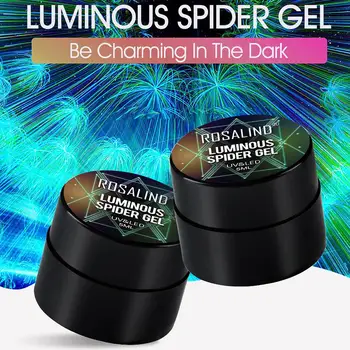 8Pcs Gaismas Spider Nagu Gēla poļu Kopumu, Luminiscences Efektu Nail Art Elastīgs Zīmēšanas Zīda Spider Uzsūkšanās Pie Gēla Laku