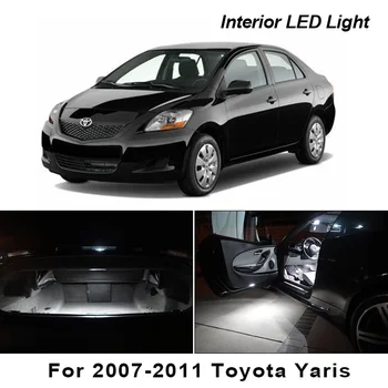 8X LED Baltas Gaismas Interjera Licences Iepakojuma Komplektu 2007. - 2011. gadam Toyota Yaris Kartes Dome Bagāžnieka Licence Plate Light