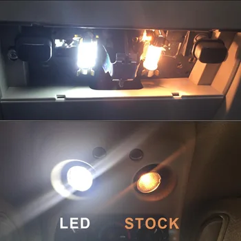 8x Balts Canbus LED Lampas, Auto Spuldzes Interjera Pakete Komplekts 2017-2020 Fiat 124 Spider Kartes Dome Bagāžnieka Plate Light