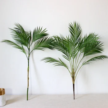 90 CM Zaļo Mākslīgo Palmu Lapu Plastmasas Augiem, Dārza Mājas Rotājumi Scutellaria Tropu Koku Viltus Augi