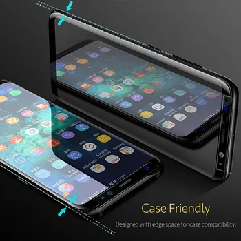 9H Pilna Līme Vāks Rūdīta Stikla Filmu Samsung Galaxy Note 8 9 S8 S9 Plus Ultra Plānas Izliektu Malu Aizsardzības Ekrāna Aizsargs