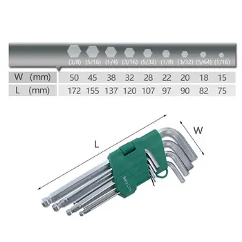 9pcs Crv Lodīšu Hex Allen Uzgriežņu Atslēgu komplektu ar Velosipēdu Labošanas Instrumentu Komplekta Atslēgu Remonts, Velosipēdu Rokas Instrumentu 1/16 -3/8 collas