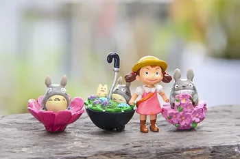 9pcs/daudz 3-5cm Anime Mans Kaimiņš Totoro Dedzīgs Prom Seja Rotaļlietas Hayao Miyazaki Mini Dārzs PVC Darbības Rādītāji Rotaļlietas