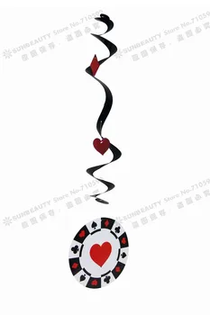 9pcs/set Kazino Tēmu Puse Rotājumi Karājas Pokera Logo Swirls Burvju Baby Dušas Kāzu Bērniem/Pieaugušajiem, Dzimšanas dienas svinības Piegādēm