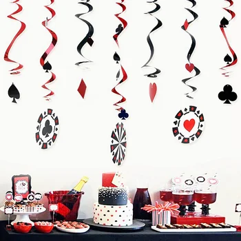 9pcs/set Kazino Tēmu Puse Rotājumi Karājas Pokera Logo Swirls Burvju Baby Dušas Kāzu Bērniem/Pieaugušajiem, Dzimšanas dienas svinības Piegādēm