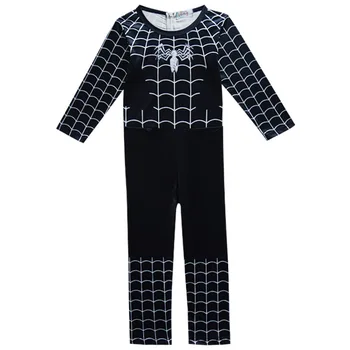 A%A-775 Black Jumpsuits Cosplay Kostīmu Bērnu Apģērbu Komplekti Spider Tērpu Halloween Puse Cosplay Kostīms Bērniem ar haats