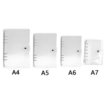 A4/A5/A6/A7 Pārredzamu Grāmatiņa Segtu nomaināmās Gredzenu Saistvielu PVC Ūdensnecaurlaidīga Skaidrs Segtu Ceļa Grāmatiņa Kancelejas preces Segtu 1gab.