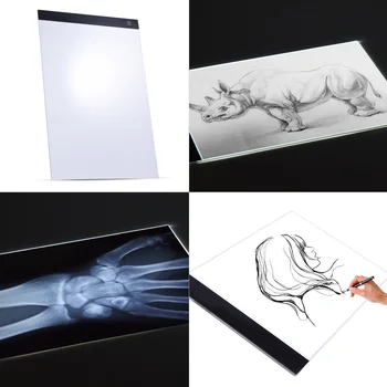 A4 Gaismas Pad Portable A4 LED Gaismas Kastes Graphic Tablet Rakstot Glezniecība, Gaismas Kastes Meklēšanu Valdes Kopēt Spilventiņi Digitālās Zīmēšanas Tablete