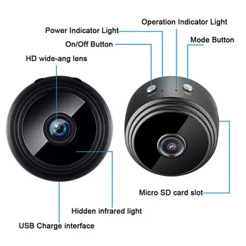 A9 Kamera Bezvadu Mini Videokamera Kārta Full HD 1080P Nakts redzamības zonā WiFi Kamera, Tālvadības pults Nosūkšanas Video-Reģistratoru Sporta DV