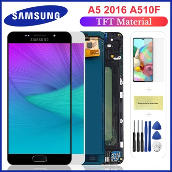 AAA+ Kvalitātes LCD Samsung A5 līdz 2016. LCD Displejs A510 A510F A510M SM-A510F Touch Screen Digitizer LCD Montāža Nomaiņa