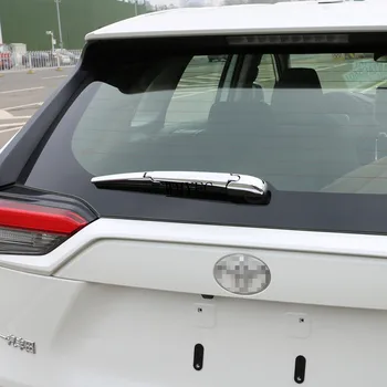ABS Chrome Auto Aizmugures Logu Tīrītājs Vāciņš Melns, piemērots Toyota RAV4 2019 2020 3PCS