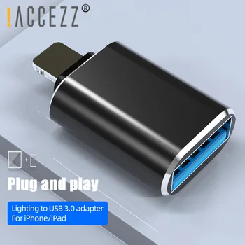 !ACCEZZ USB 3.0 OTG Adapteri Apgaismojums iPhone 11 Pro Max X XS 7 8 Lādēšanas Adapteri Kameras Klaviatūras U Diska Pārveidotājs iOS 13