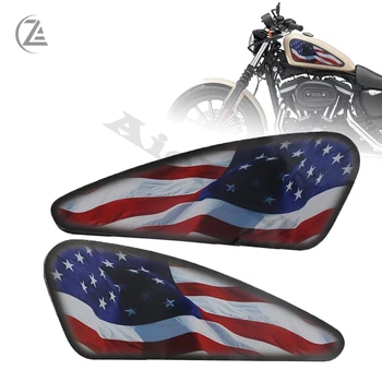 ACZ Motocikla Degvielas Tvertnes Decal 3D Uzlīmes, lai Harley Sportster XL 883 1200 48 72 Cafe Racer Iela Tracker Bobber Scrambler Karbonāde