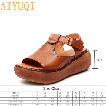 AIYUQI Gladiatoru sandales sieviešu platformas 2020 jaunas sandales sieviešu īstas ādas dabas retro gadījuma ķīlis vasaras apavi