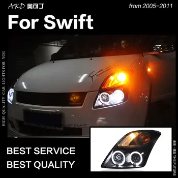 AKD Auto Stils Galvas Lampas Suzuki Swift Lukturi no 2005. līdz 2011. gadam Swift LED priekšējo Lukturu dienas gaitas lukturi Signālu Hid Bi Xenon Auto Aksesuāri