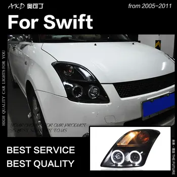 AKD Auto Stils Galvas Lampas Suzuki Swift Lukturi no 2005. līdz 2011. gadam Swift LED priekšējo Lukturu dienas gaitas lukturi Signālu Hid Bi Xenon Auto Aksesuāri