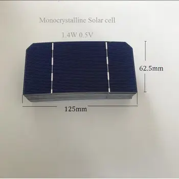 ALLMEJORES 20pcs izmantots 125mm*62.5 mm Monocrysatlline Saules šūnu 1.4 0.5 W V katra gabala Uz diy Saules paneļu lādētājs