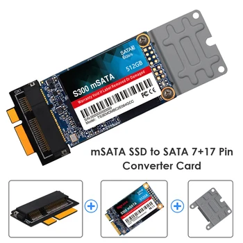 ALLOYSEED Jaunu mSATA SSD SATA 7+17 Pin Converter Karti Macbook Pro Retina 2012/ iMac Saderīgs ar Pilna izmēra mSATA SSD