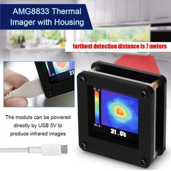AMG8833 Siltuma Attēlveidošana Kamera Masīvs Temperatūras Mērījumu infrared Thermal Imager Mini Rokas IS Attēlveidošanas Senor